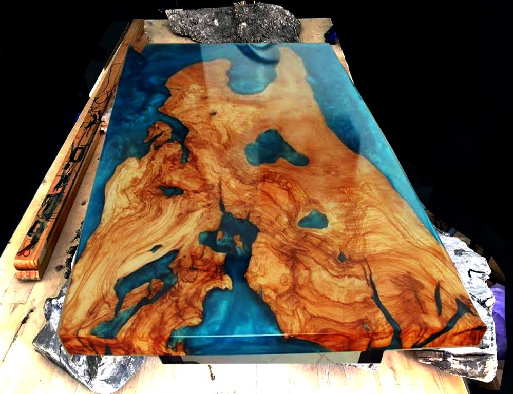 Ενσωμάτωση ρητίνης σε μασίφ ξύλο ελιάς